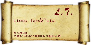 Liess Terézia névjegykártya